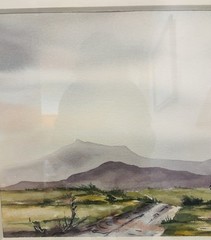 Original Watercolor Painting ‘Cholla’ By Molly Hale Matted & Framed 33”x 27”