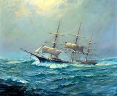 Clipper Ship Wild Ranger Painting by Frank Vining Smith Reproduction
