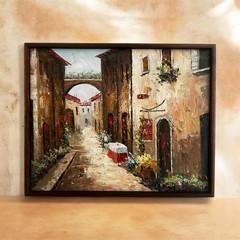 Original Oil Painting | European Street Scene | Width 20“ X Height 16″