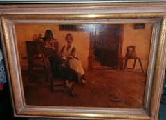 Very Old Oilg. Interior by Wilhelm SCHREUER (1866-1933)