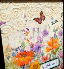 Original Handmade Floral Butterfly 5×7 Canvas Signed Contemporary Mixed Media
