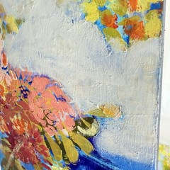 Original Abstract Art Acrylic Painting Floral Tracy Eau Claire Wood Panel 8×10″A