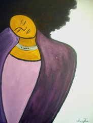 cole-gates ORIGINAL 20×16 Modern abstract Natural Hair Art Canvas Painting, 2013
