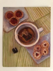 New Original Acrylic Painting, 10 x 8 inches Tea Impressionist Painting