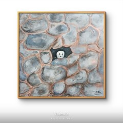 Original Abstract Skeleton Ghost Ghoul Cute Canvas Unframed by Charlene Slie
