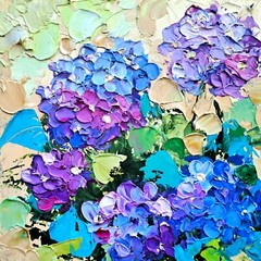 Hydrangea Painting Flowers Original Art Floral Impasto Oil Painting Small Art