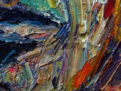PORTRAIT OIL█PAINTING OUTSIDER IMPRESSIONIST ART█SIGNED ABSTRACT ORIGINAL MALE A