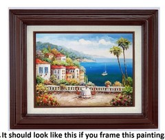 Mediterranean View, #6FMD-44, 36″x48″- 100% Hand painted Oil Painting on Canvas