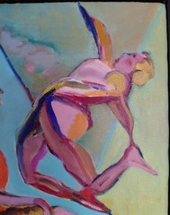 art original oil painting Framed „Being Born“ 11×14″ Spiritual Colorist by JW