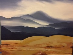 „Misty Mountains“ by E.Wolfsen-Original Painting-Gallery Wrapped-Signed-C.O.A.