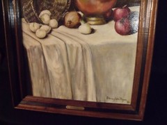 QUALITY 1986 NANCY LEA FLYNN ‚ONION BASKET‘ STILL LIFE 18″ BY 24″ OIL PAINTING