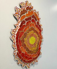 M. Wolff Solar Bloom Original Wood Wall Sculpture Mixed Media Abstract Art 1999