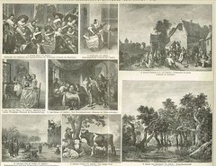 Board NETHERLAND PAINTING / FRANS NECK / VERMEER / TENIERS 1894 original woodcut