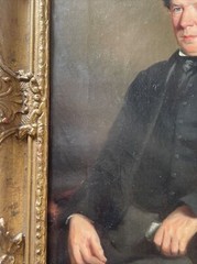 Antique Early American Portrait Painting 18th To 19th Century Estate Heirloom