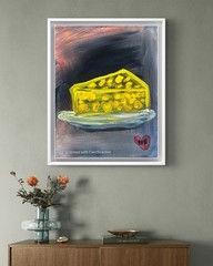 BLESSED#853 11×14 Cheeze Heart Dish Original Canvas Neo Abstract Expressionism