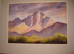 Alice Farnsworth Arizona Mountains Watercolor 20” X 14” Unframed