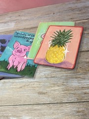 ACEO Original Corn Dog OOAK Miniature Food pop Art Card County Fair Carnival Art