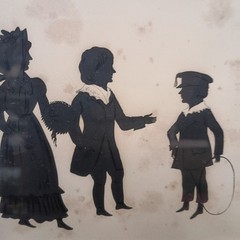 Antique 19th Century Family silhouette Folk Art Aft. Edouard 13.25″ Child Cut