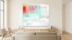 Abstract White Vision 150x150cm Luxury Premium Pop Art / XXL Wall Art / Fine Art