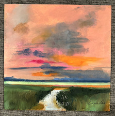 1 of 9 Landscape UKRAINE Original Oil painting DEMENKO NATALIA 8×8″ Signed WOW!
