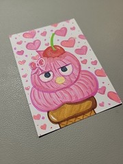 ACEO Sanrio Inspired Original Artwork Badtz Maru „I Can Be Pretty 2“ 2.5×3.5