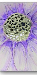 Original Purple Daisy Painting 12×12 Mosaic Flower 3D Textured Abstract Art Deco