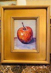 KADLIC Impressionist Fruit Still Life Impasto Painting Gold Fine Art 14” Frame