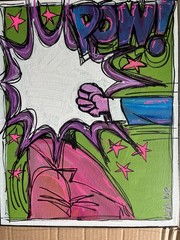 Vintage Comic Contemporary Pop Art Original Canvas Painting 11×14 Home Decor