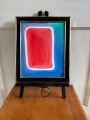 Original Murillo Painting | Red on Blue | 8×10″ | Oil on Canvas Board | Signed