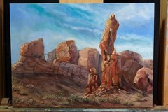 Original landscape Oil painting Arches National Park Utah Nature Art