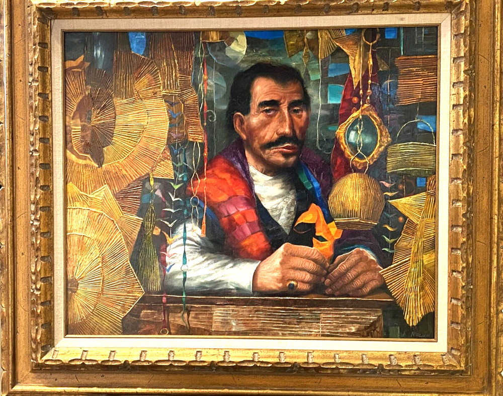 George Russin (American, 1910-2020), Original Masterpiece O/M „TAXCO VENDOR“!