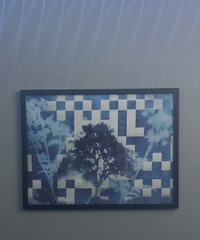 Title: “Woven Memories”. A “24 1/2in X 18 1/2in” Woven Cyanotype Piece.