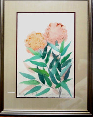 1989 MAUI HAWAII artist MARGARET BEDELL signed framed ARTWORK- FAMILLE VERTE IV
