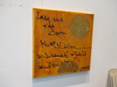 Love poem with gold 30×30 orig sign ZM oil painting/LW ZM Valentine’s Day