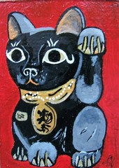 A283 ORIGINAL ACRYLIC ACEO PAINTING BY LJH „MOM,CURLY,LARRY,MOE