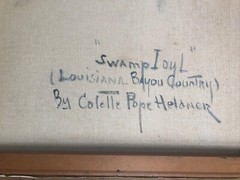Colette Pope Heldner 1902-1990 New Orleans Artist Louisiana Swamp Oil Painting