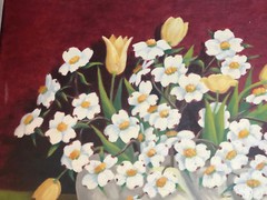 Vintage M Harrison „Still Life With Flowers“ Oil Painting- Signed And Framed