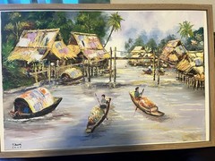 Monsoon Time Thailand Oil Painting NEWLY FRAMED 30 X 20