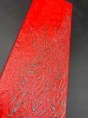 Red Original Painting Art By Aaron Goodwin 1/1 Canvas Size 4×12