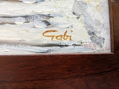 Gabi Endicott Original Artwork – Acrylic on Canvas Sinaia Romania Winter Resort