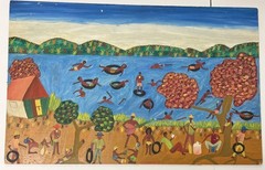 Gaston Moise Haitian Painting on board Signed