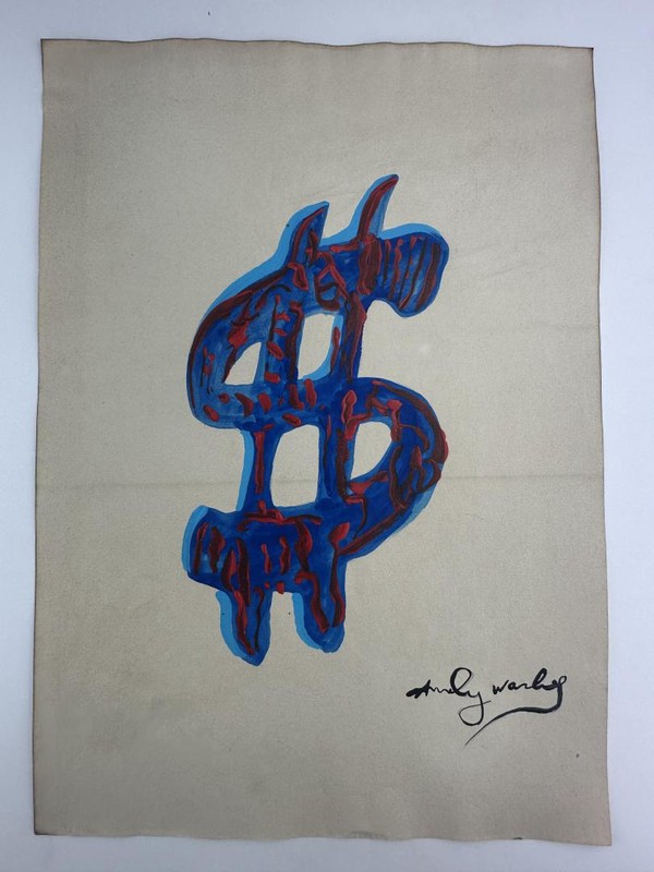 Andy Warhol COA Vintage Painting Drawing Art Original Signed Stamp