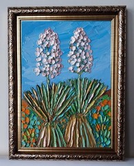 Framed Yuccas New Mexico Desert Southwest Landscape 6×8” Oil Painting Original
