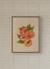 Sweet As Peaches, Original Acrylic Painting On Canvas Board 9×12” Fruit Summer