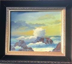 Richard Danskin – ocean seascape breaking wave oil painting excellent condition 