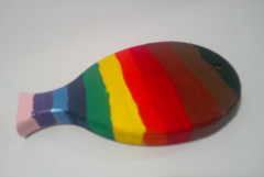 Colorful Wall Art 5 x 3 Hangable Solid Wood Handpainted