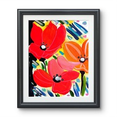 Original art ColorfulRoses 12×16 Abstract Expressionist Original Painting Canvas