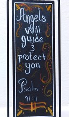 Original Angel Painting Metal Spinner Frame 2 Sided Art By Rain Crow