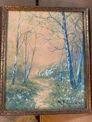Raphael Senseman (1870 – 1965) „Path And Landscape Scene“ Watercolor Painting