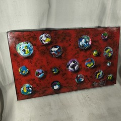 Original Acrylic Painting “ Marble Magic“ 14″ X 24″ By Timothy Designs